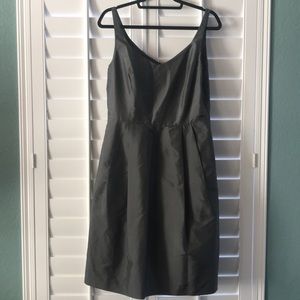 Ann Taylor Gunmetal Gray 100% Silk Dress 10
